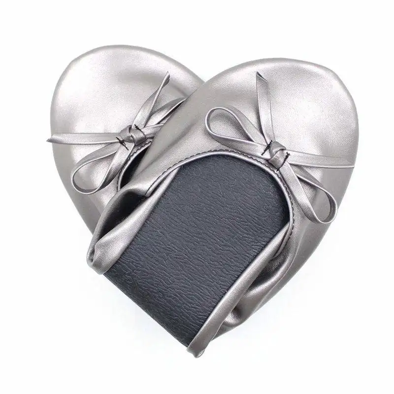 Foldable Ballet flats grey for women