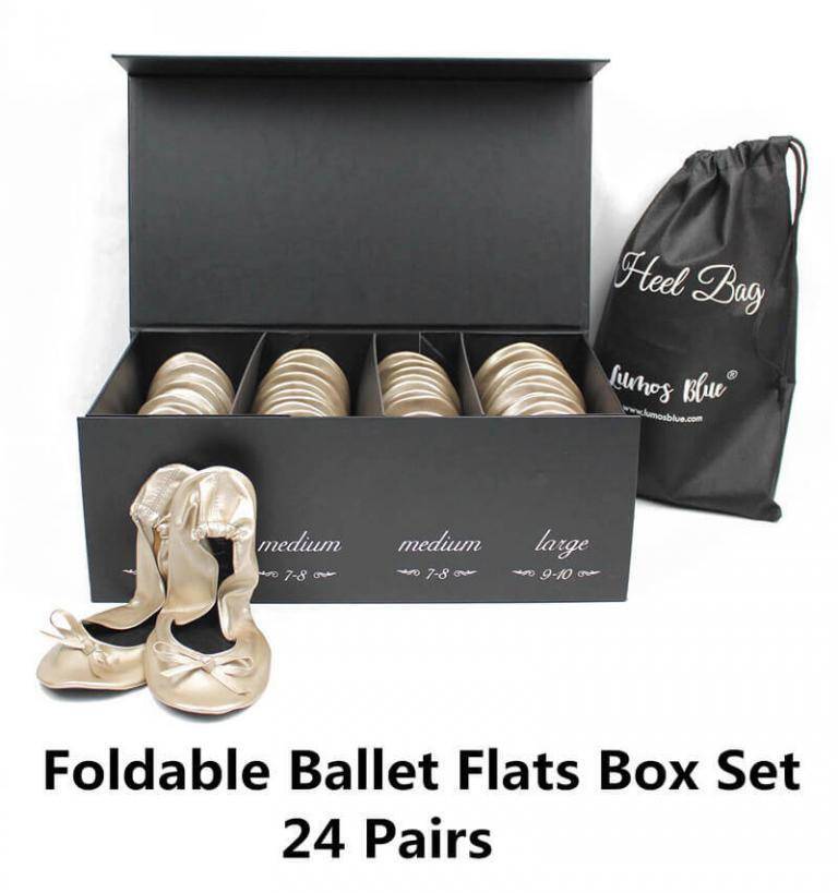 Women's Best Foldable Flats Portable Flats Shoes with Expandable Tote