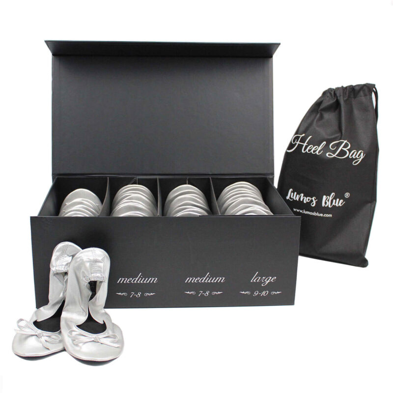 Bulk comfortable silver flats for wedding