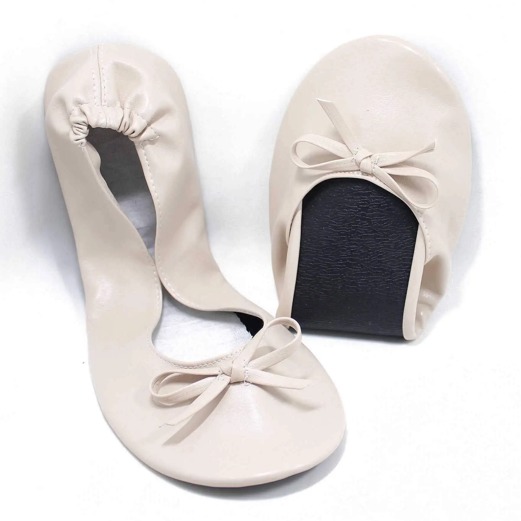 Nude Folding Ballet Flats Shoes for Women