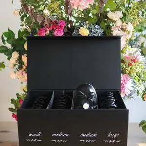 24 Pairs of Black Foldable Ballet Flats Bulk Box Set