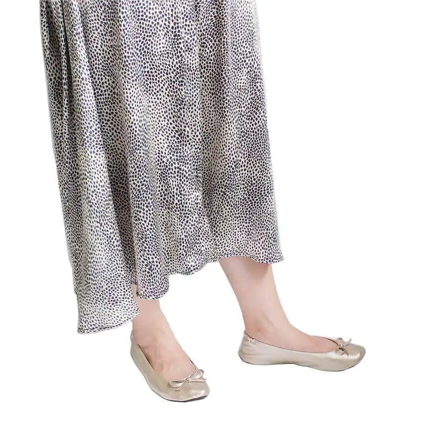 Metallic-Bronze-Flats-Foldable-Flats