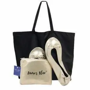 Women's Foldable Ballet Flats Gold