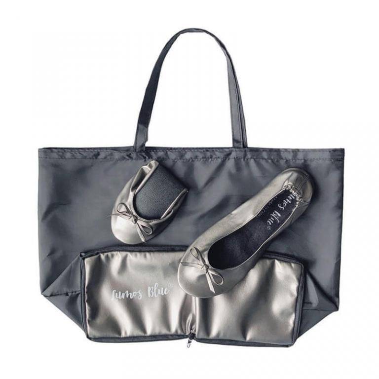 Foldable Travel Ballet Flats With Expandable Tote Bag - Roll-Up Comfort Shoes For Women