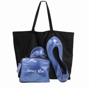 Roll Up Navy Blue Flat Shoes for Wedding