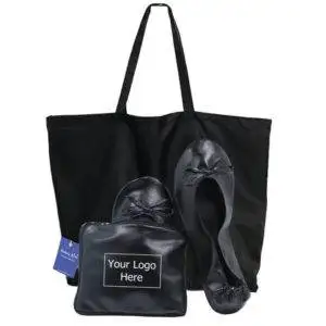 Black Foldable Flats with tote