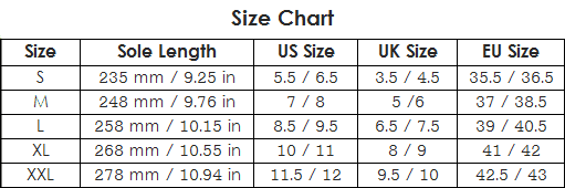 Lumos Blue Foldable Ballet Flats-Size Chart