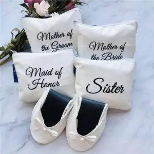 personalized white ballet flats for wedding