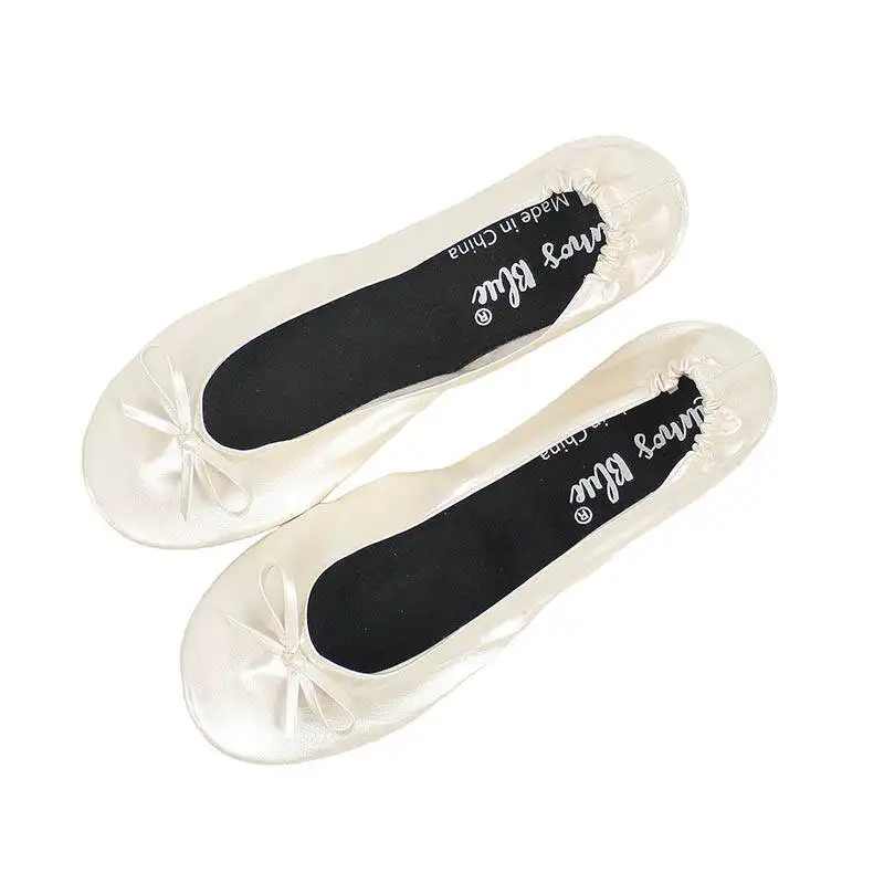 Wedding Favor dancing foldable slippers-pearl ivory
