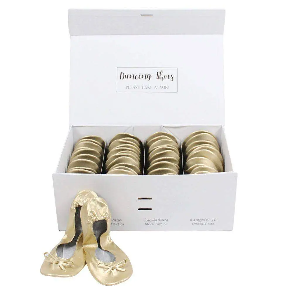 Champagne gold foldable ballet flats-002