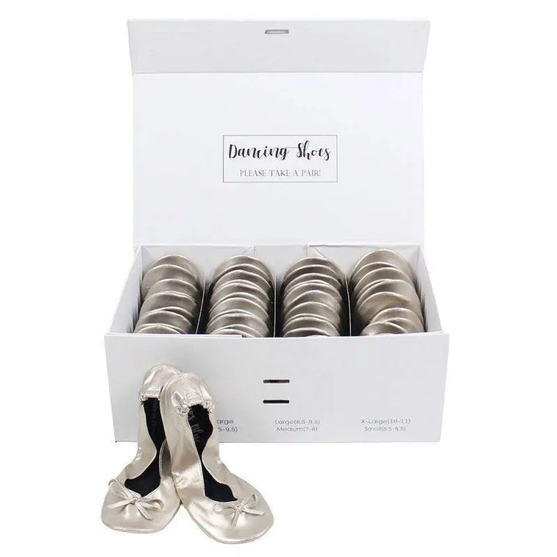 Metallic Bronze Foldable Flats Shoes Bulk-002 Metallic Bronze Foldable Flats Shoes Bulk-002