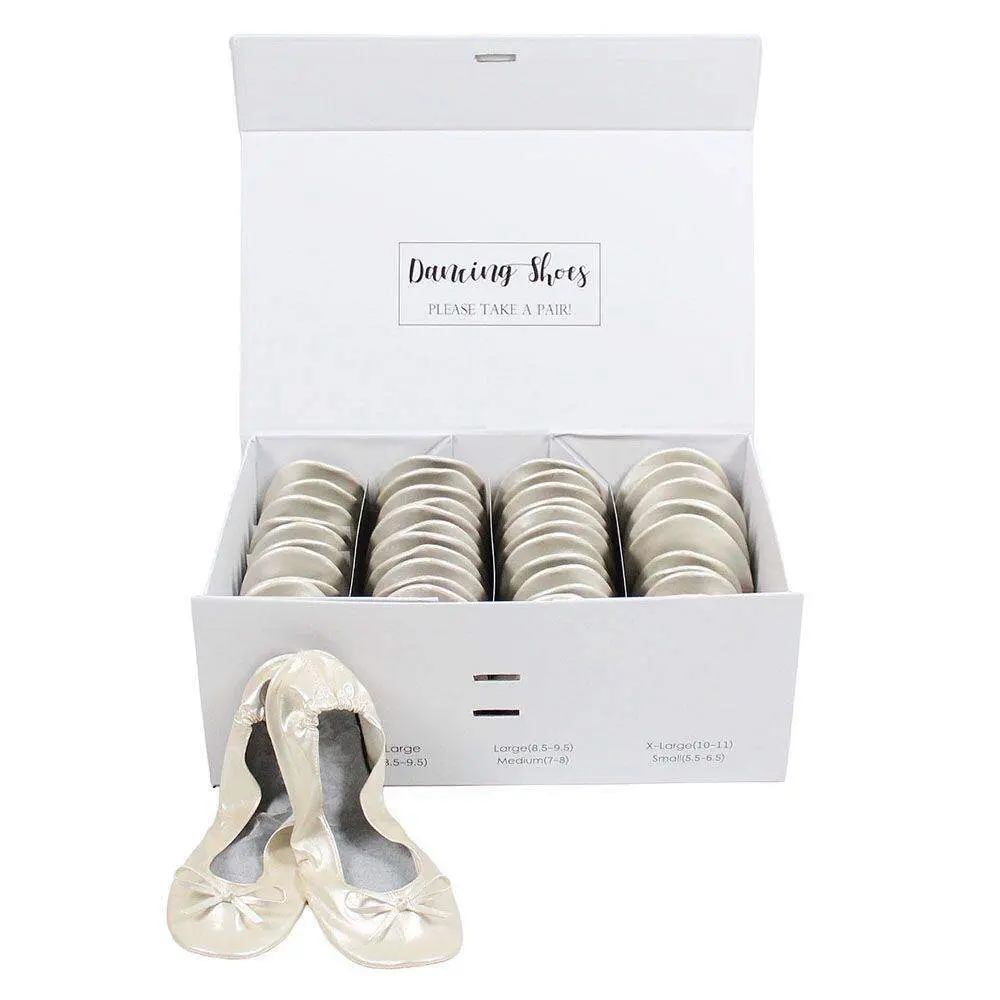 Pearl Ivory Folding Shoes 24 Pairs Box Set-002