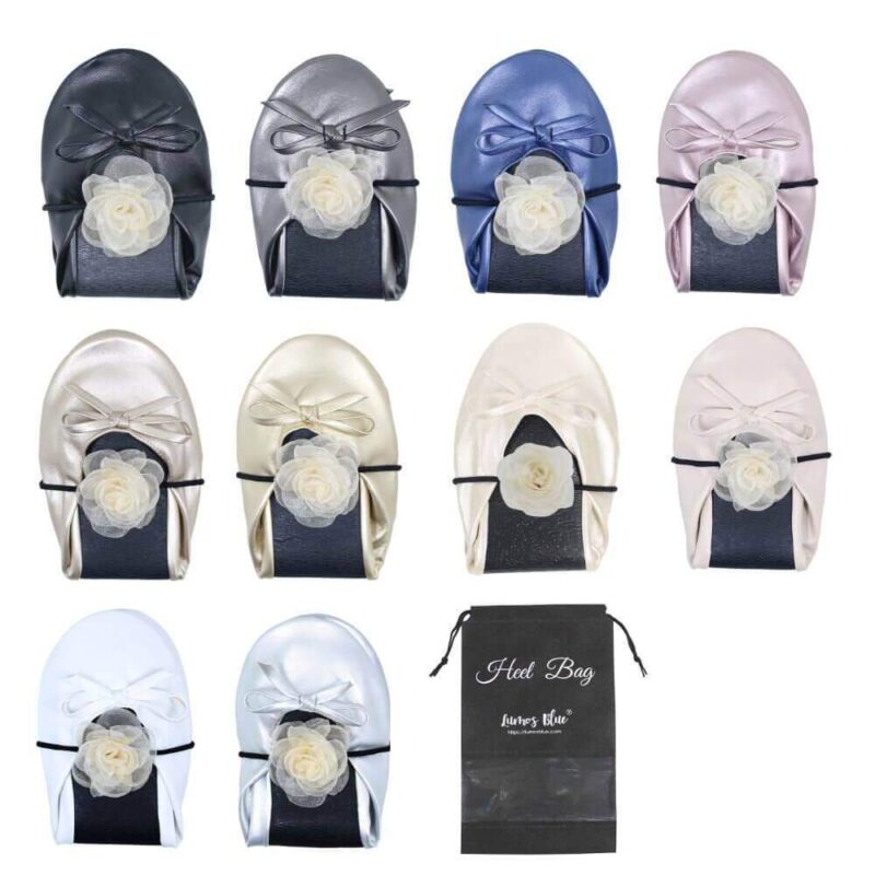 Flexible Comfortable Ballet Flats with heel bag-LUMOS BLUE