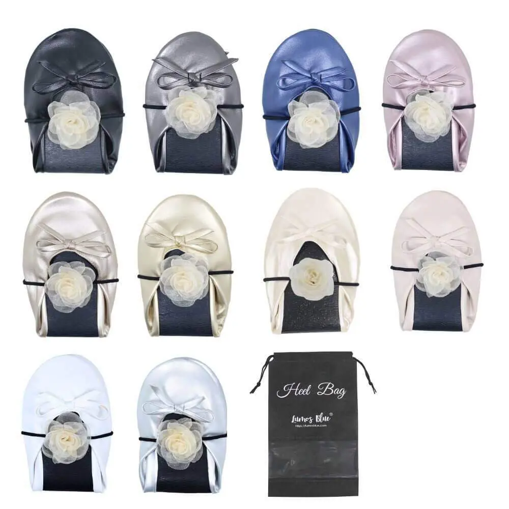 Flexible Comfortable Ballet Flats with heel bag-LUMOS BLUE