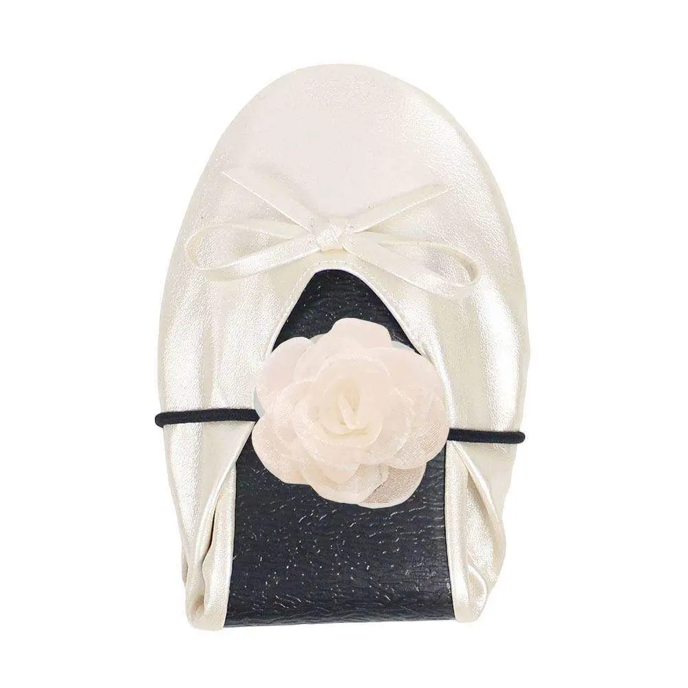 Ivory foldable ballet flats