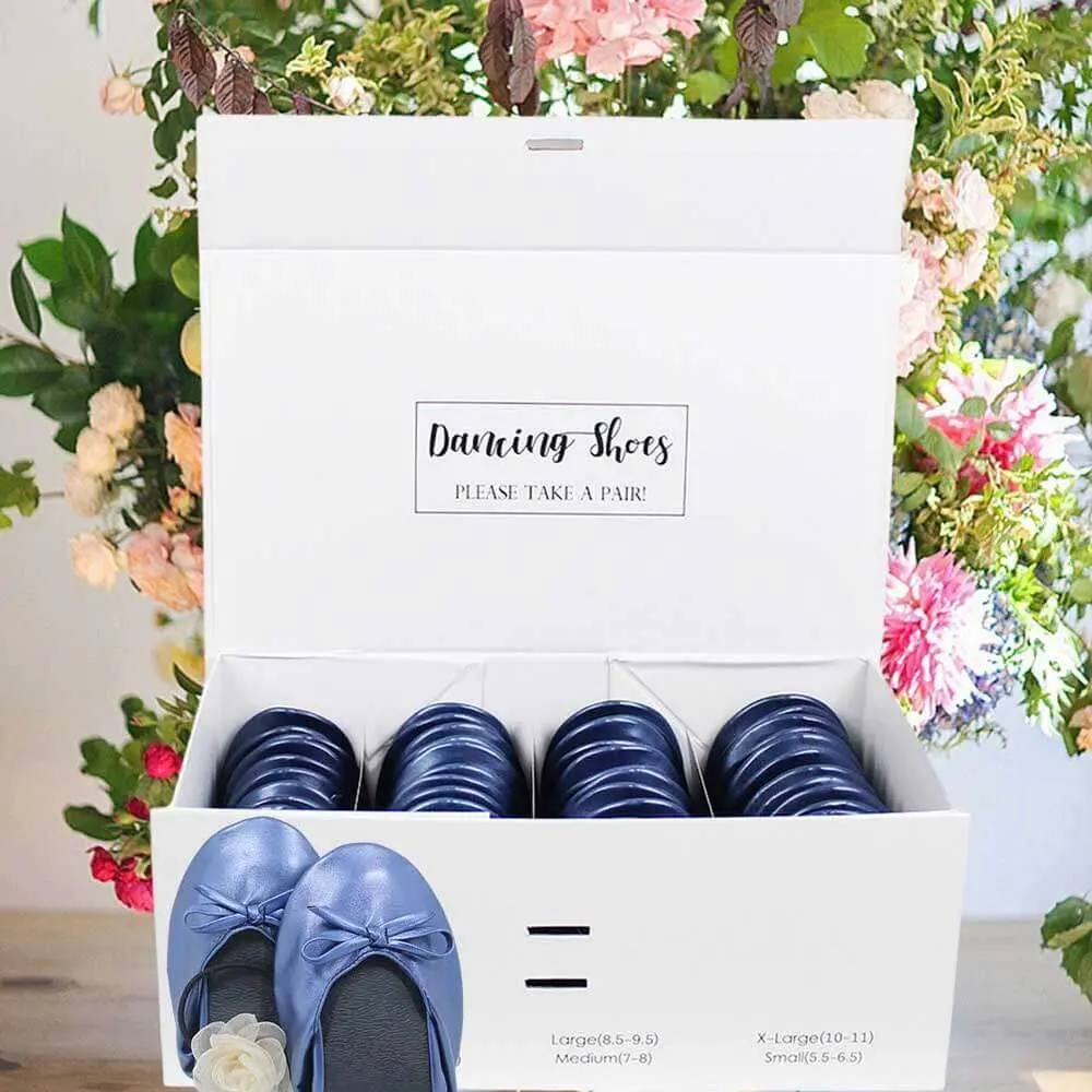 Navy Blue Ballet Flats wedding guest shoes
