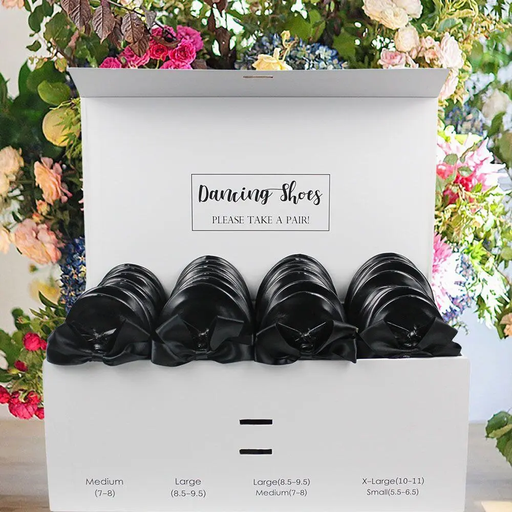Ballet Slippers for Wedding Guests Black 24 Pairs