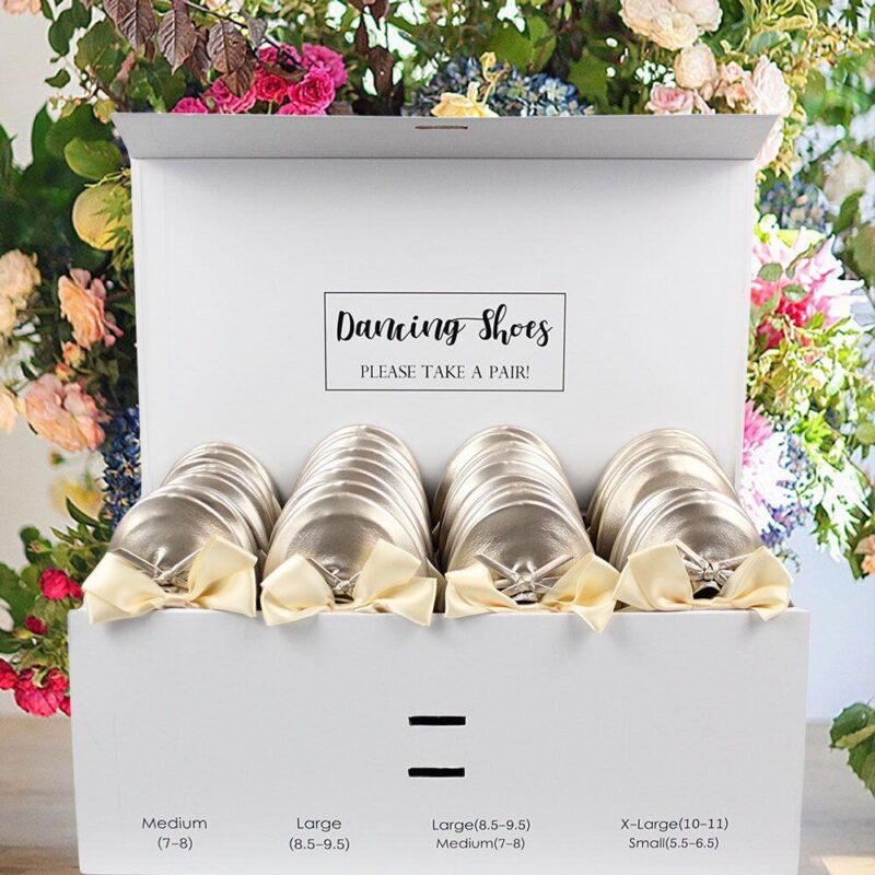 Folding Ballerina Shoes 24 Pairs Metallic Bronze