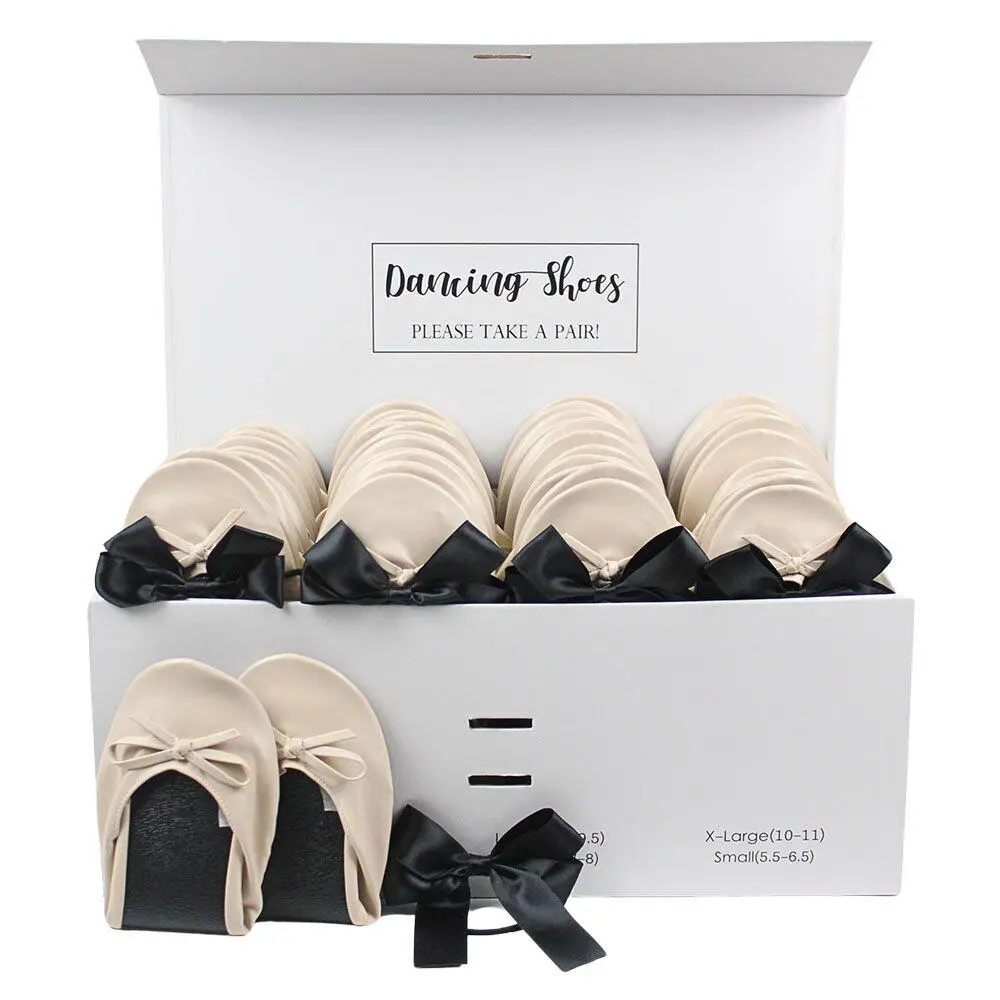 24 pairs of nude wedding slippers for guests