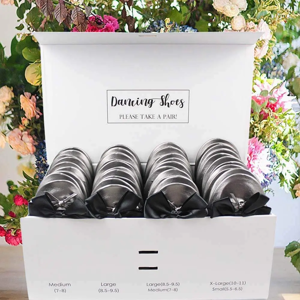 wedding ballet shoes grey 24 pairs for guests