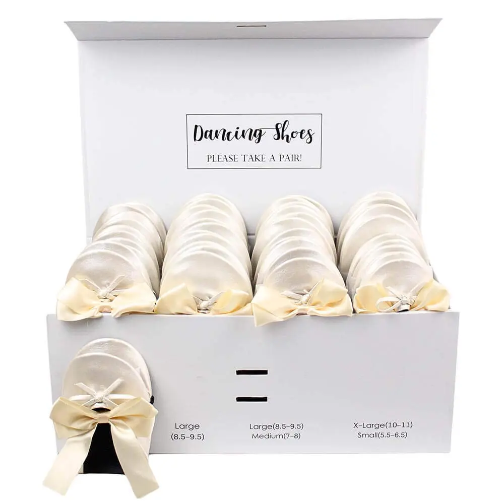 24 Pairs Box of Foldable Ballerina Slippers for Wedding Guests