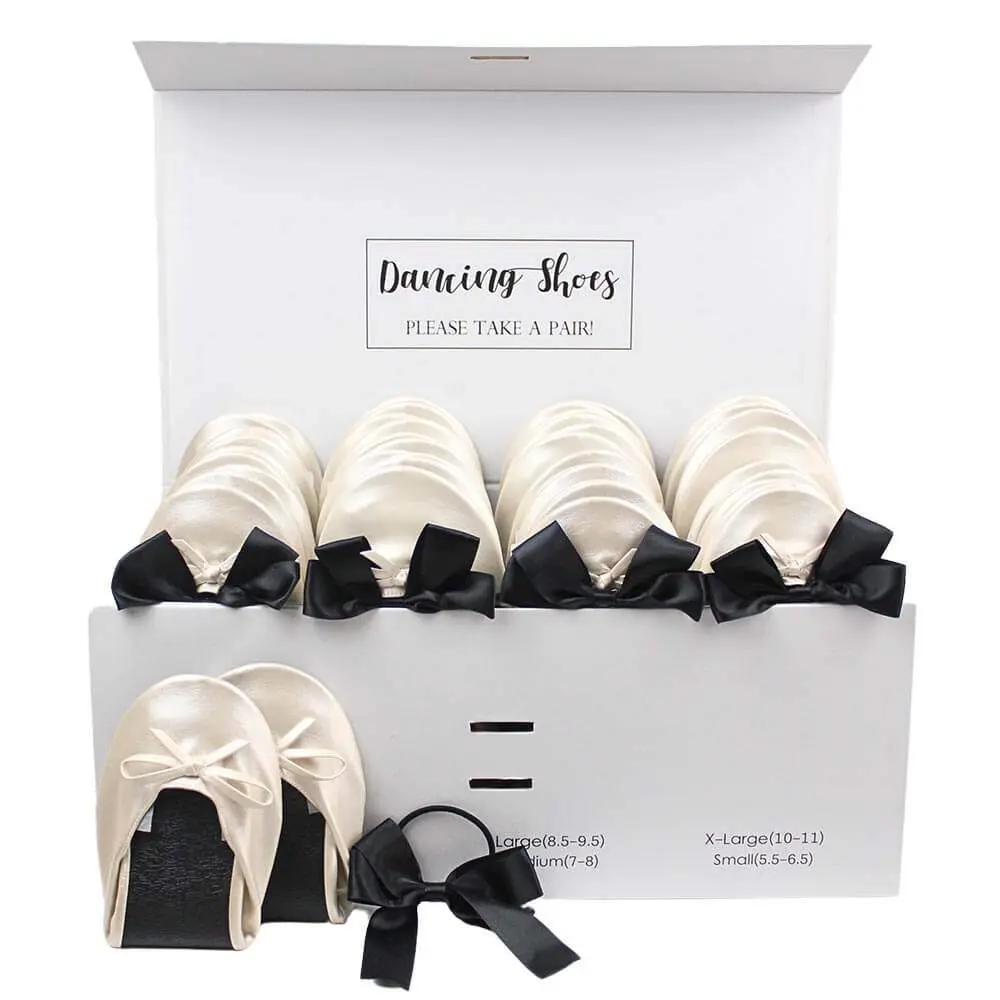 Ivory wedding guest flats 24 pairs box set by Lumos Blue
