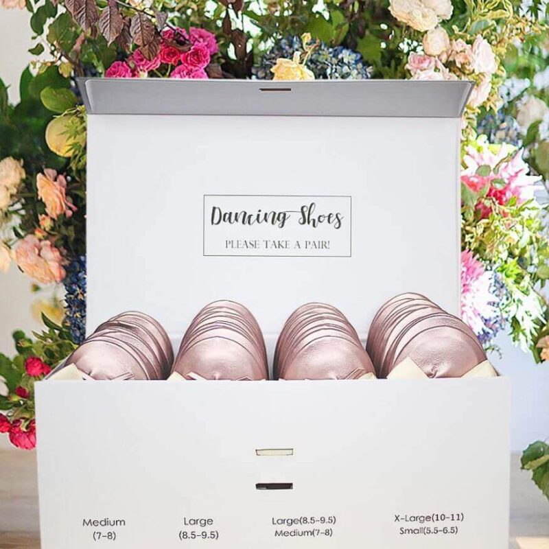 24-Pair Pink Wedding Flat Shoe for Guests by Lumos Blue