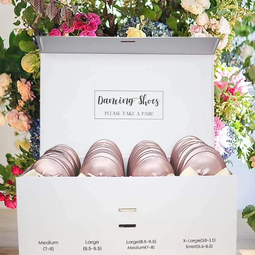 24-Pair Pink Wedding Flat Shoe for Guests by Lumos Blue