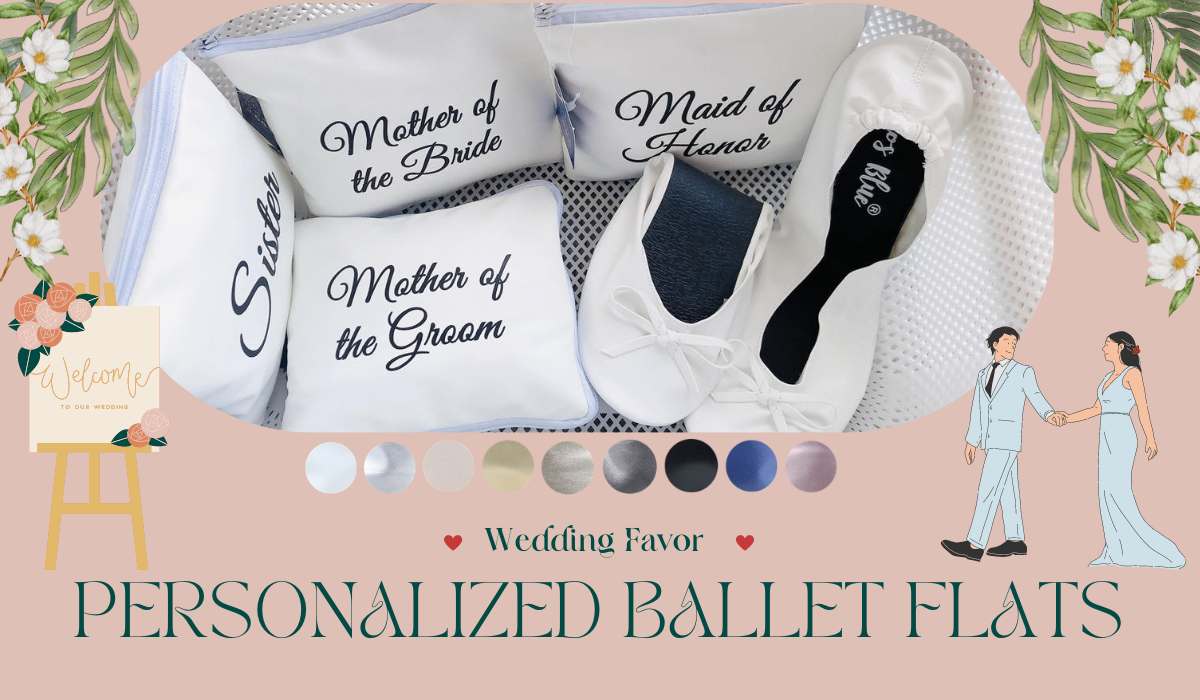 personalized wedding flats for guests by Lumos Blue