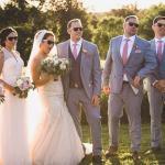 Home bridesmaids and groomsmen in sunglasses